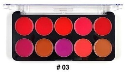 feelhigh Professional Makeup 10 color matte lipstick -Shade 3(Multicolor, 10 g)