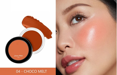HUZURLU 3-in-1 Lip and Cheek Cream-FOR GORLS AND WOMEN-01(CHOCO MELT, 8 g)