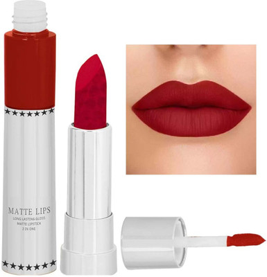 Latixmat Non transfer 2 in 1 liquid and matte water proof lipstick(Red, 8 g)
