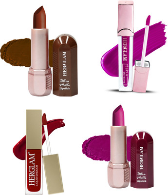 herglam Color Burst Lip Kit with Jet Black Liner(Multicolor, 10 ml)