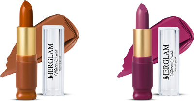 herglam Stylish Lips & Eyes Combo – Matte & Waterproof(Multicolor, 10 ml)