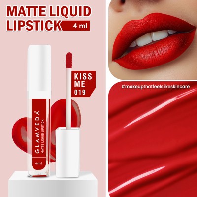 GLAMVEDA Matte Liquid Lipstick, 12Hr Stay, SmudgeProof & Waterproof(Kiss Me - 019, 4 ml)