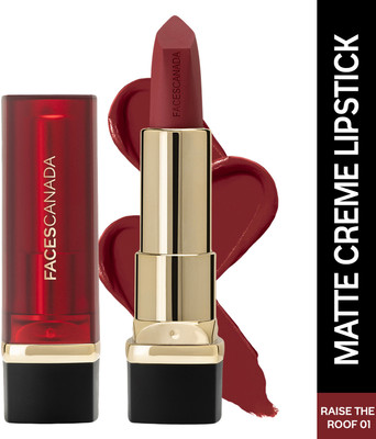 FACES CANADA Matte Creme Lipstick | Long Stay | Intense Color | One Stroke Application(Raise The Roof 01, 4.2 g)