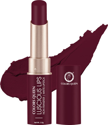 COLORS QUEEN Luscious Lips Long Lasting Non Transfer Creamy Matte Lipstick((Wild Maroon, 3.5 g)