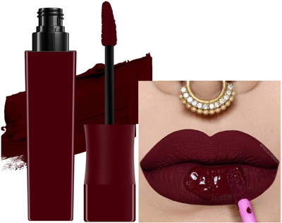AFARAXIA Non Transfer Waterproof Longlast SensationaL Liquid Matte Lipstick(DEEP MAROON, 7.5 g)