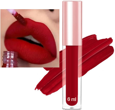 tanvi27 Highly-Pigmented Non Transfer Waterproof Longlast Liquid Matte Lipstick(Hot Red, 6 ml)