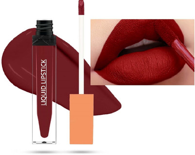 manasona Non Transfer Liquid Waterproof Matte Lipstick(Blood Red, 6 ml)