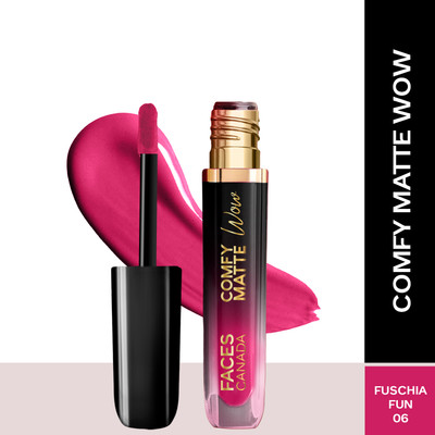 FACES CANADA Comfy Matte Wow Liquid Lipstick | Highly Pigmented | Long Lasting(Fuschia Fun 06, 3.8 ml)