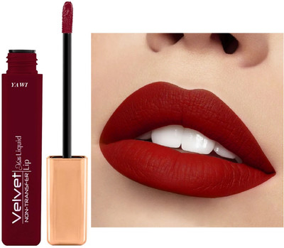 YAWI PERFECT Velvet Finish Matte Non Transfer Liquid Matte Lipstick - Light shade(Cherry Red, 5 ml)