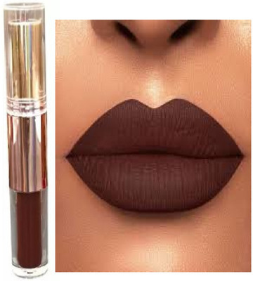 Luipui WATERPROOF DARK BROWN 2 IN 1 MATTE LIPSTICK PACK OF 1(BROWN, 6 g)