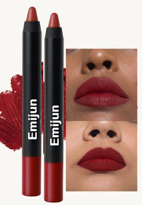 Emijun Hd Matte Pigmented Smudge Proof Lipstick Combo(Deep Maroon, 7 g)
