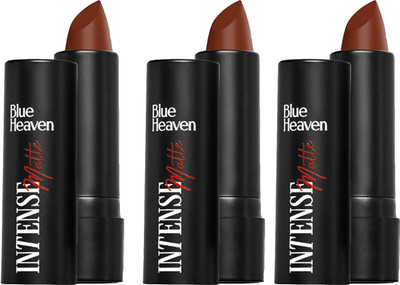 BLUE HEAVEN Intense Matte Lipstick 4G Chocoswirl307 (Pack of 3)(chocoswirl, 12 g)
