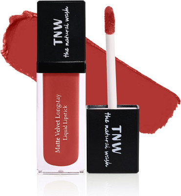 TNW - The Natural Wash Matte Velvet Longstay Liquid Lipstick (Spicy Coral) | Smudge-Proof(Spicy Coral, 5 ml)