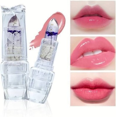 beinina 1 Pcs Flower Jelly Transparent Lip Gloss Lipstick| Waterproof Magic Jelly(1 Pcs Of Flower Pink Lip Gloss Lipstick, 8 ml)