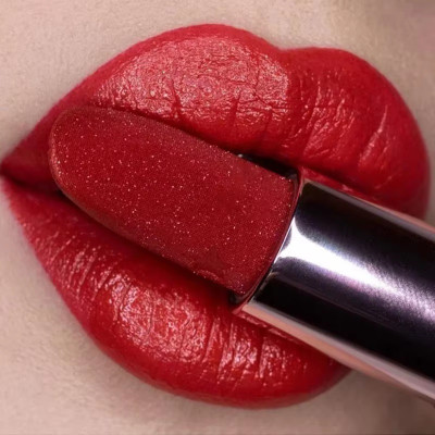 Latixmat GOLDEN DUST SHIMMERY SHINY MULTI PURPOSE GLITTER CHERRY RED MATTE LIPSTICK(CHERRY RED, 3.8 g)