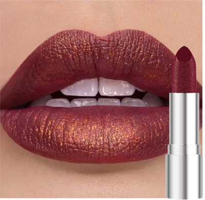 MYEONG GOLDEN DUST SHIMMERY SHINY MULTI PURPOSE GLITTER CHILLY MAROON COLOR LIPSTICK(Chilly Maroon, 3.8 g)