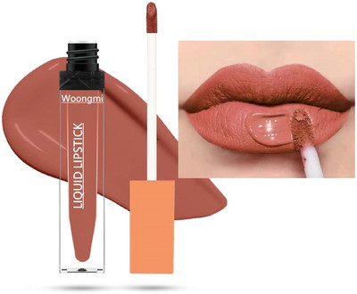 WOONGMI Korean Smudgeproof & Waterproof Matte Lipgloss Red(Peach, 6 ml)