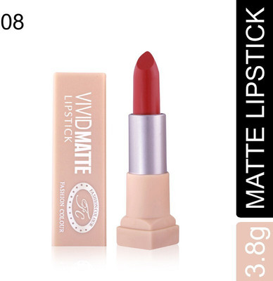 FASHION COLOUR VIVID MATTE LIPSTICK SHADE 08(Deep Red, 3.8 g)