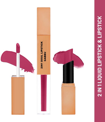 GABBU hydrating 2 in 1 Matte smudge proof waterproof Lipstick And Liquid Lip Gloss(pink, 7 g)