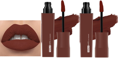ADJD Combo One Swipe Application Non Transfer Liquid Lipstick for Women Brown(Brown, 15 g)