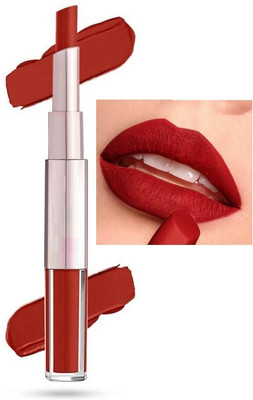 Luster Shine 2 in 1 Lipstick Full Coverage Comfortable 2 in 1 Lipstick + Liquid Lipstick(Red, 7 ml)