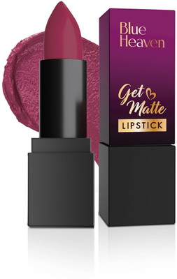 BLUE HEAVEN Get Matte Lipstick: Lightweight Formula for Long-Lasting Matte Lips(Raspberry Rose (4g), 4 g)