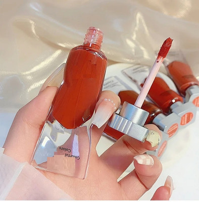 HUZURLU Ice Cube Matte Lipstick Velvet Transparent Lip Glaze Pigment(Red, 4 g)