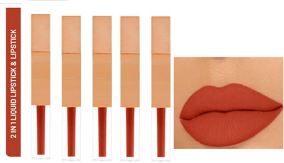 Luipui New Color Matte Lipstick Lightweight, Long-lasting (Sets 5)(ORANGE, 35 ml)