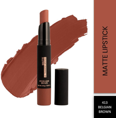 HUZURLU Creamy Matte No Transfer Lipstick-413(brown, 3.5 g)