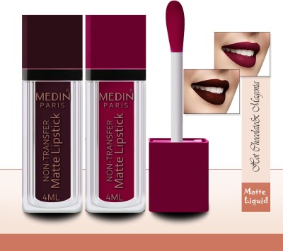 MEDIN Paris Proffessional special matte liqiuid lipstick set of 2(MAGENTA HOT CHOCOLATE, 8 ml)