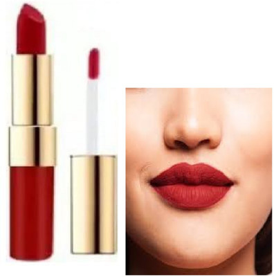 Luipui red 2 in 1 matte liquid + crayon matte look lipstick pack of 1(red, 6 g)