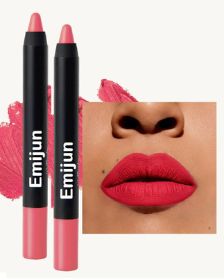 Emijun Matte Lip Crayon Combo| Creamy Texture |Super Long Lasting| No Dryness(Baby Pink, 7 g)