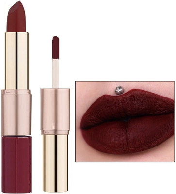DARYUE 2 in 1 Matte & Liquid Lipstick | Long Lasting Lipstick,(Maroon, 8 g)