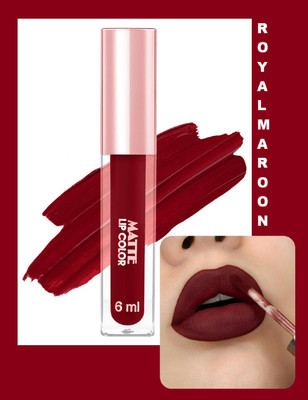 AEPRUY Non Transfer Long Lasting Matte Liquid Lipstick(Royal Maroon, 6 ml)