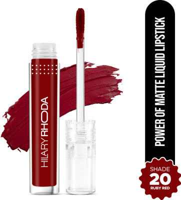 Hilary Rhoda Power Of Matte Liquid Lipstick | Buildable Colour | Long Lasting & Smudge Proof(Ruby Red - Shade 20, 3 ml)