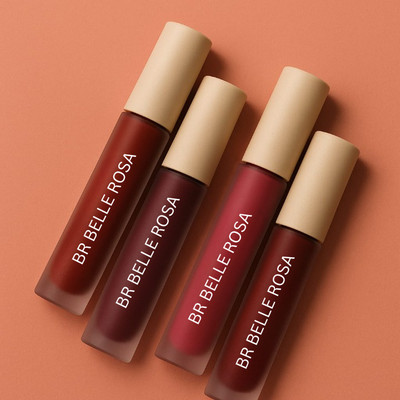 BR Belle Rosa Red Edition Liquid Lipstick – Mini Size, Ultra Matte, Lightweight(Classic Red, Fuchsia Pink, Cherry Red, Deep Burgundy, 6 ml)