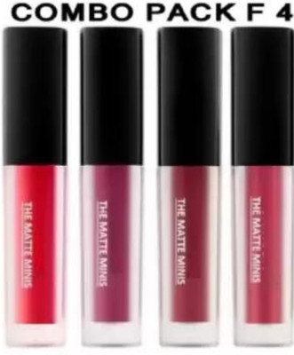 Hidden Beauty Mini Lipstick Combo Pack of 4 Liquid Matte Lipstick Set Red Edition..(Multicolor, 20 ml)