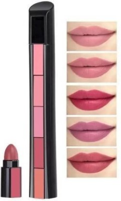 Yuency BEST 5 IN 1 MATTE FINISH MULTICOLOR LIPSTICK(MULTI COLOR, 9 g)