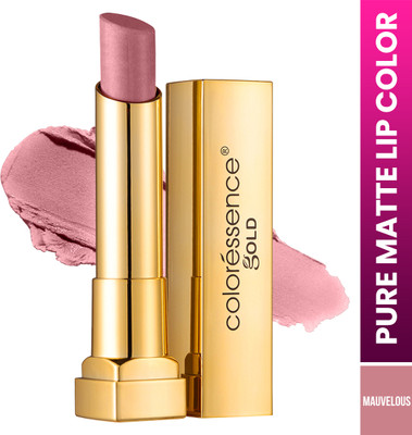 COLORESSENCE Pure Matte Lipstick |Waterproof & Longlasting|Highly Pigmented |Gold Range V19(MAUVELOUS, 3.3 g)