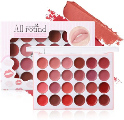 My Colors X Miss Rose 24 Colors Long Lasting High Pigmented Lip Palette(Lip Plumper Lipgloss Stain Lip Makeup to Create Natural and Bold Makeup, 12 g)