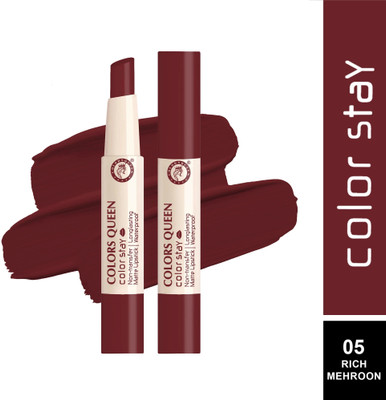 COLORS QUEEN Color Stay Lightweight Long Lasting & Non Transfer Matte Lipstick(Rich Mehroon, 2.1 g)