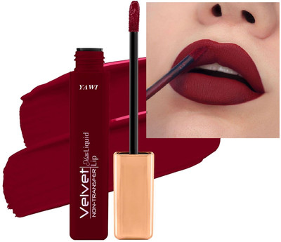 YAWI Matte Liquid Lip Super-Pigmented | Smudge-proof Formula(NATURAL MAROON, 5 ml)