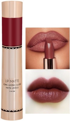 Arcanuy 2 IN 1 LONG LASTING WATERPROOF MATTE FINISH LIPSTICK(COFFEE, 8 g)