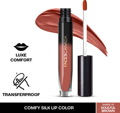 FACES CANADA Comfy Silk Lip Color I Mulberry Oil, Luxe Comfort, No Dryness(Soulful Brown 01, 3 ml)