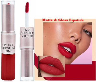 AEPRUY Ultra Smooth Red 2 In 1 Smooth Intense Matte Liquid Lipstick(CHERRY RED, 10 ml)