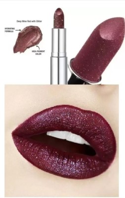 DARYUE New Shimmery Sparkly Magical Metallic Glitter WINE Lipstick(WINE, PURPLE, 3.8 g)