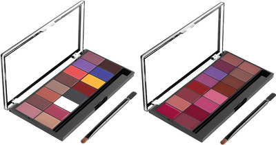 HUZURLU 32 Color HD Pigmented and Matte Lipstick Palette combo(Multi color, 72 g)