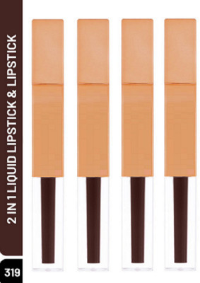 Luipui MATTE CRUSH SUPER STAY LONG LASTING, FULL COVERAGE LIPSTICK PACK OF 4(CRIMSON, 28 ml)