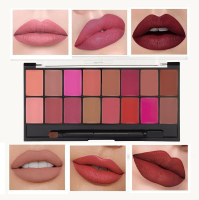 ADJD 16 COLOR MATTIE & LONG LASTING CREAMY LIP CREAM PALETTE(MULTI COLOR, 36 g)