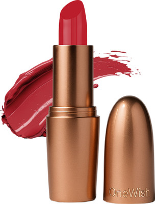 One Wish Creamy Matte Lipstick | 8 Hrs Long Lasting | Smooth & Soft Creamy Finish(Red Flag, 3.8 g)